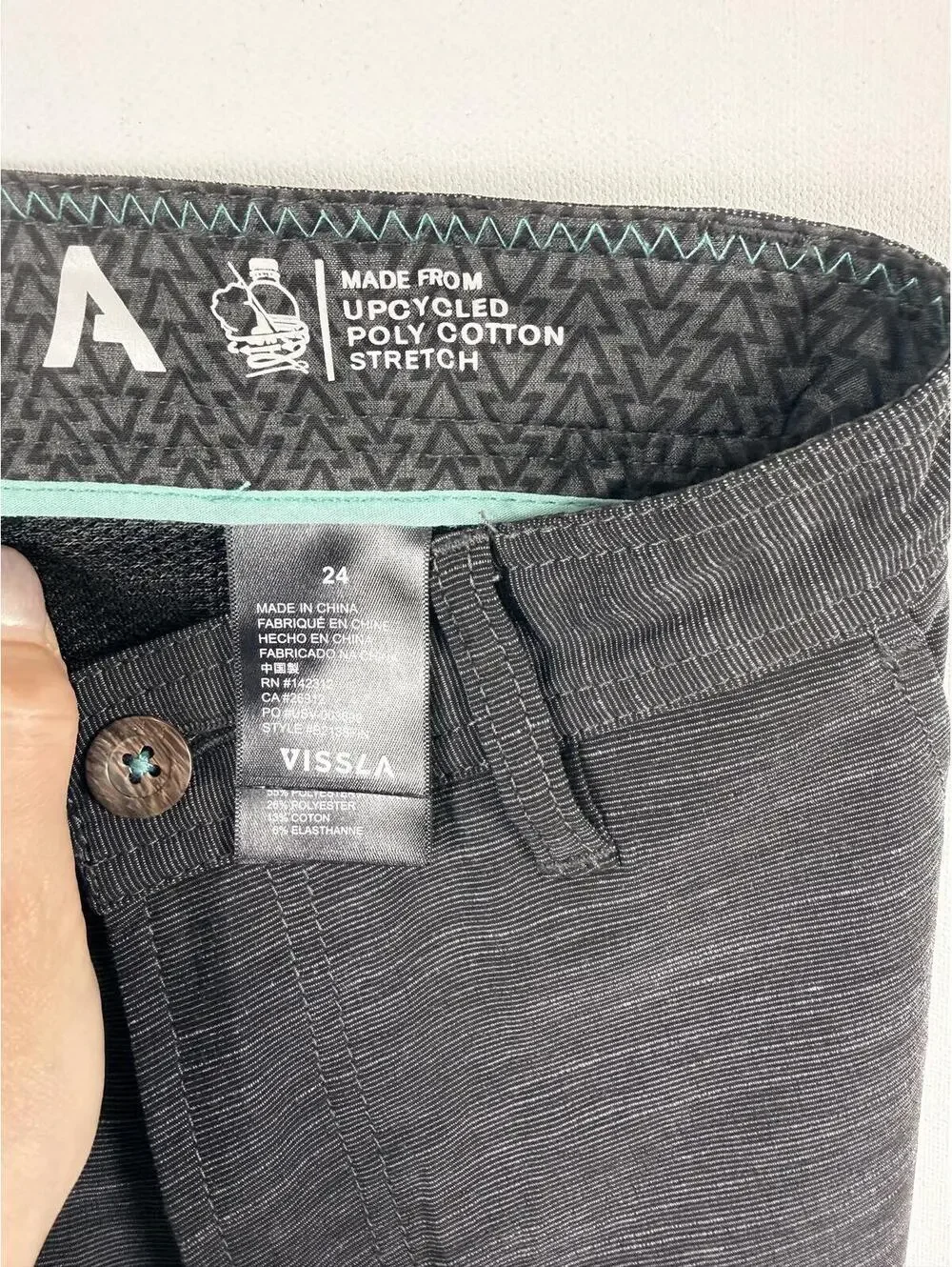Vissla Fin Rope Hybrid Walkshorts - Boys Size 24 (10-12)‎ Charcoal Heather